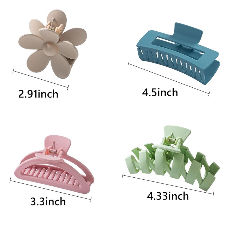 Sunolga 8PCS Hair Clips for Women, Flower Claw Clips for Thick Hair, Non-Slip Hair Accessories with Multi-Styles, Colorful Hair Claw Clips and Variety Pack, Ideal for Girls - Image 2